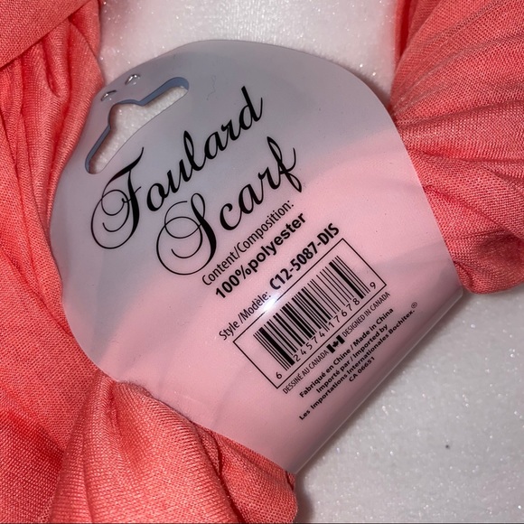 ⭐️SALE⭐️Hot Steps Coral Foulard Scarf - Picture 3 of 6